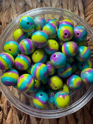 15mm Peacock Liquid Silicone Bead