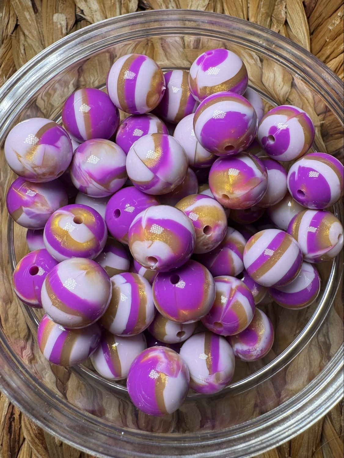Purple Rain Liquid Silicone Bead