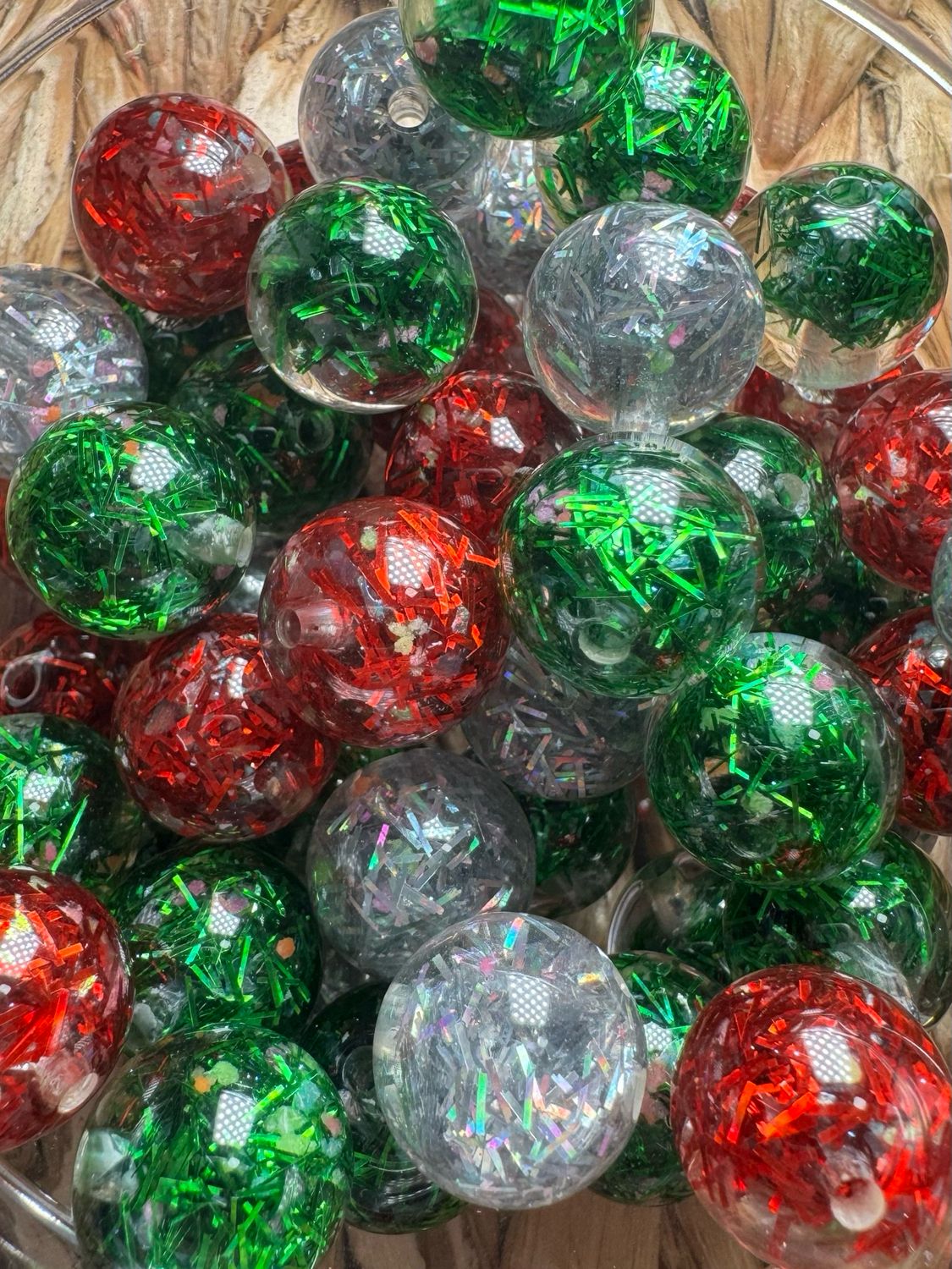 15mm Christmas String Confetti Mix-50pc
