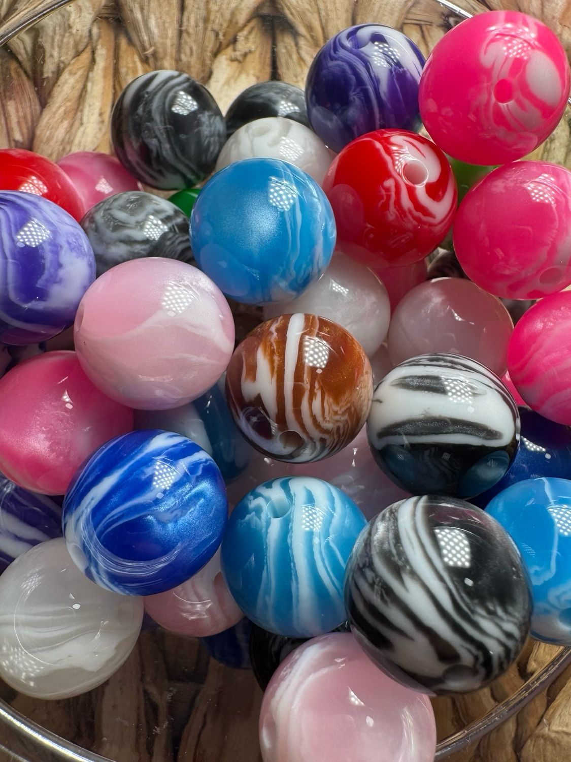15mm Colorful Swirl Mix-50pc