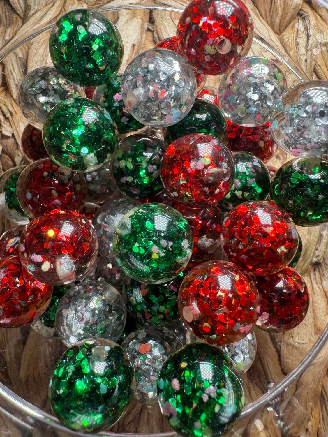 15mm Christmas Glitter Confetti Mix-50pc