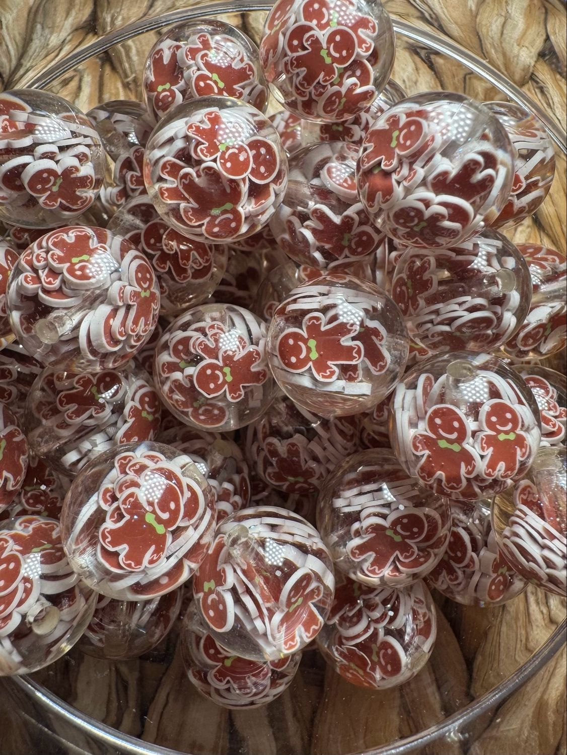 15mm Gingerbread Confetti Bead-25pc