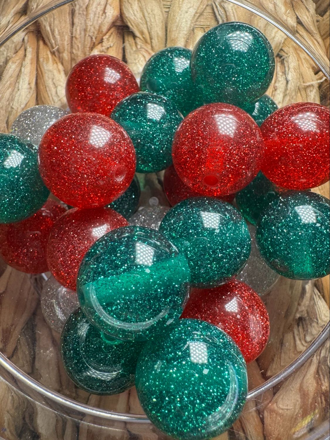 20mm Christmas Glitter Mix-25pc
