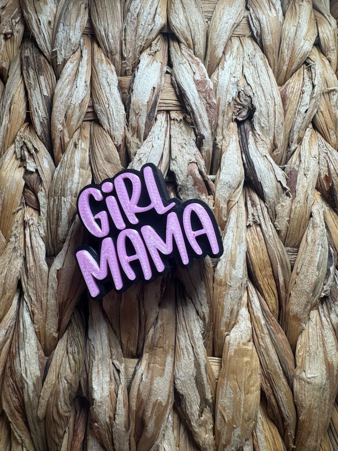 Pink Girl Mama Straw Topper 3d Printed