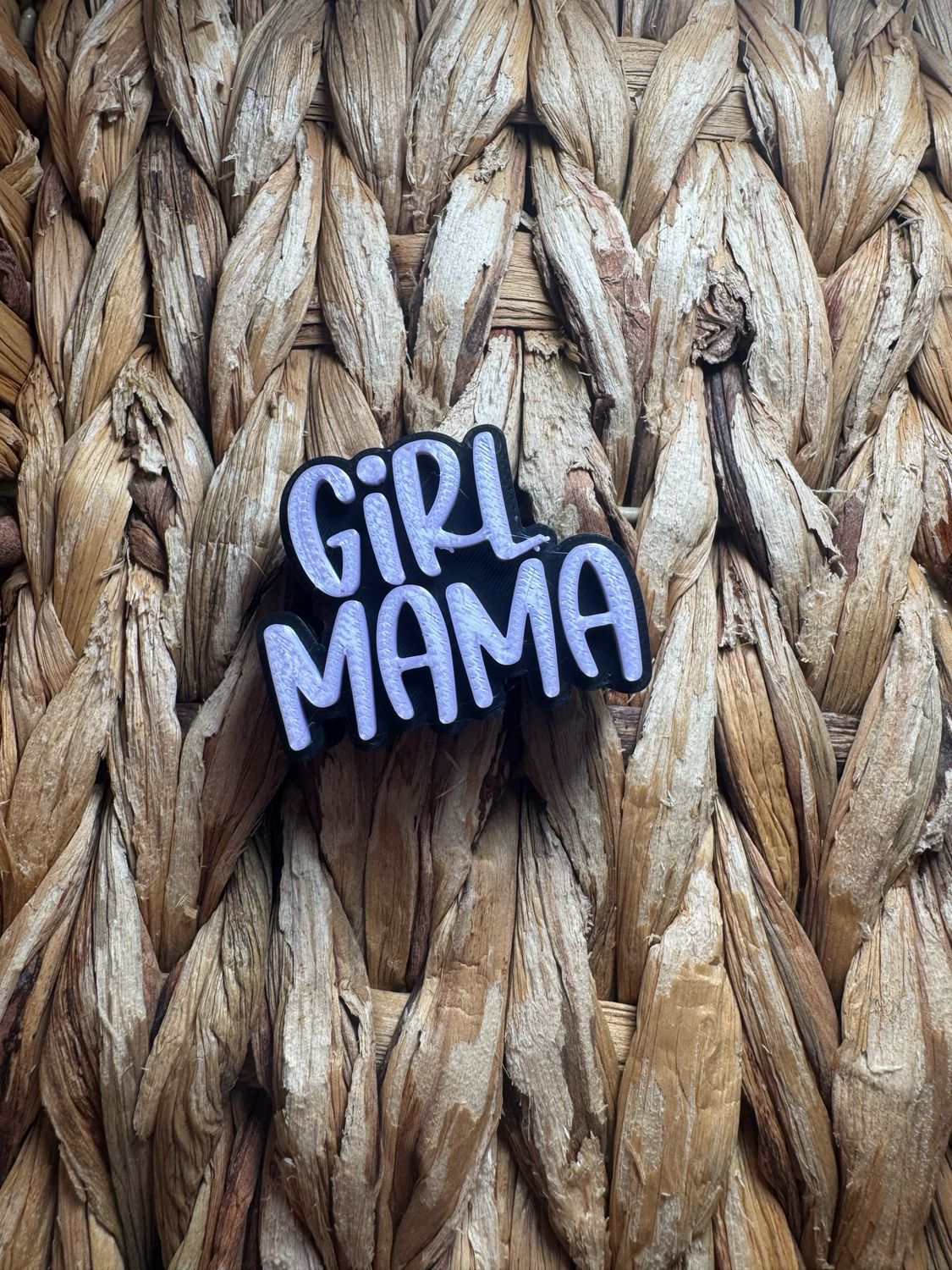 Purple Girl Mama Straw Topper 3d Printed