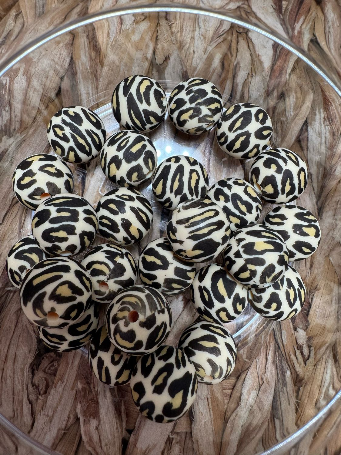 Brown Leopard #2 Print 15mm Silicone-25pc
