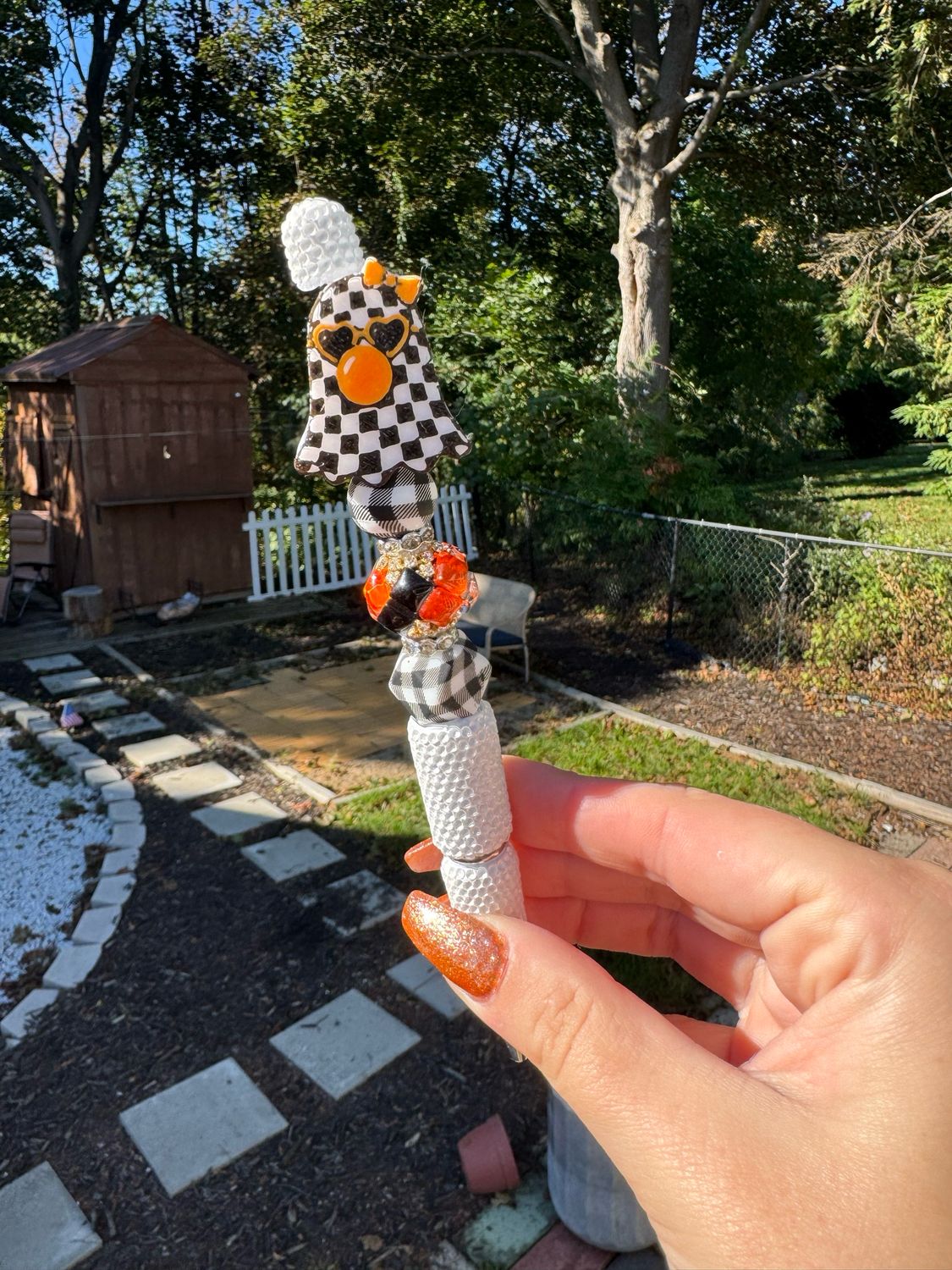 Checked Ghost Premade Pen