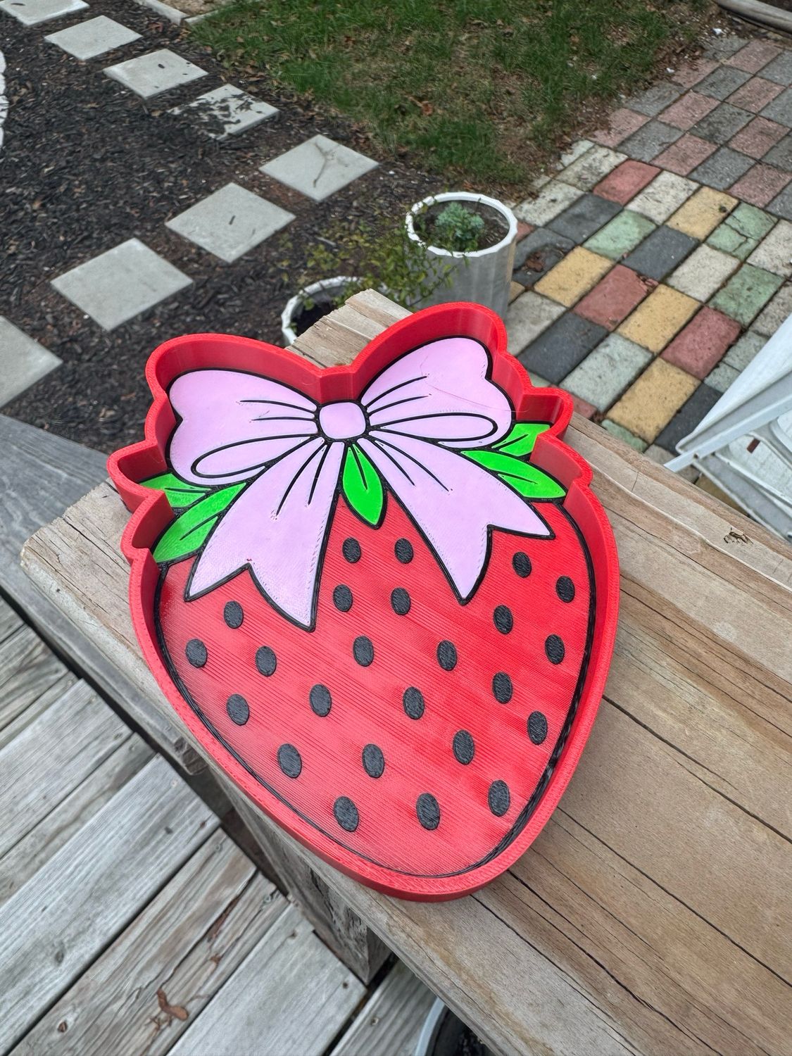 Strawberry 3d Printed Trinket Tray