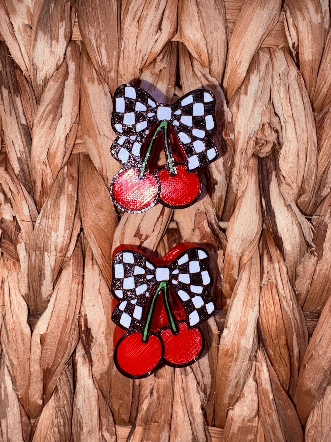 Cherries 3d Printed Straw Topper 