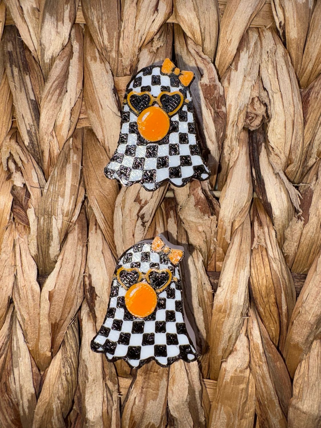 Plaid Ghost 3d Printed Straw Topper