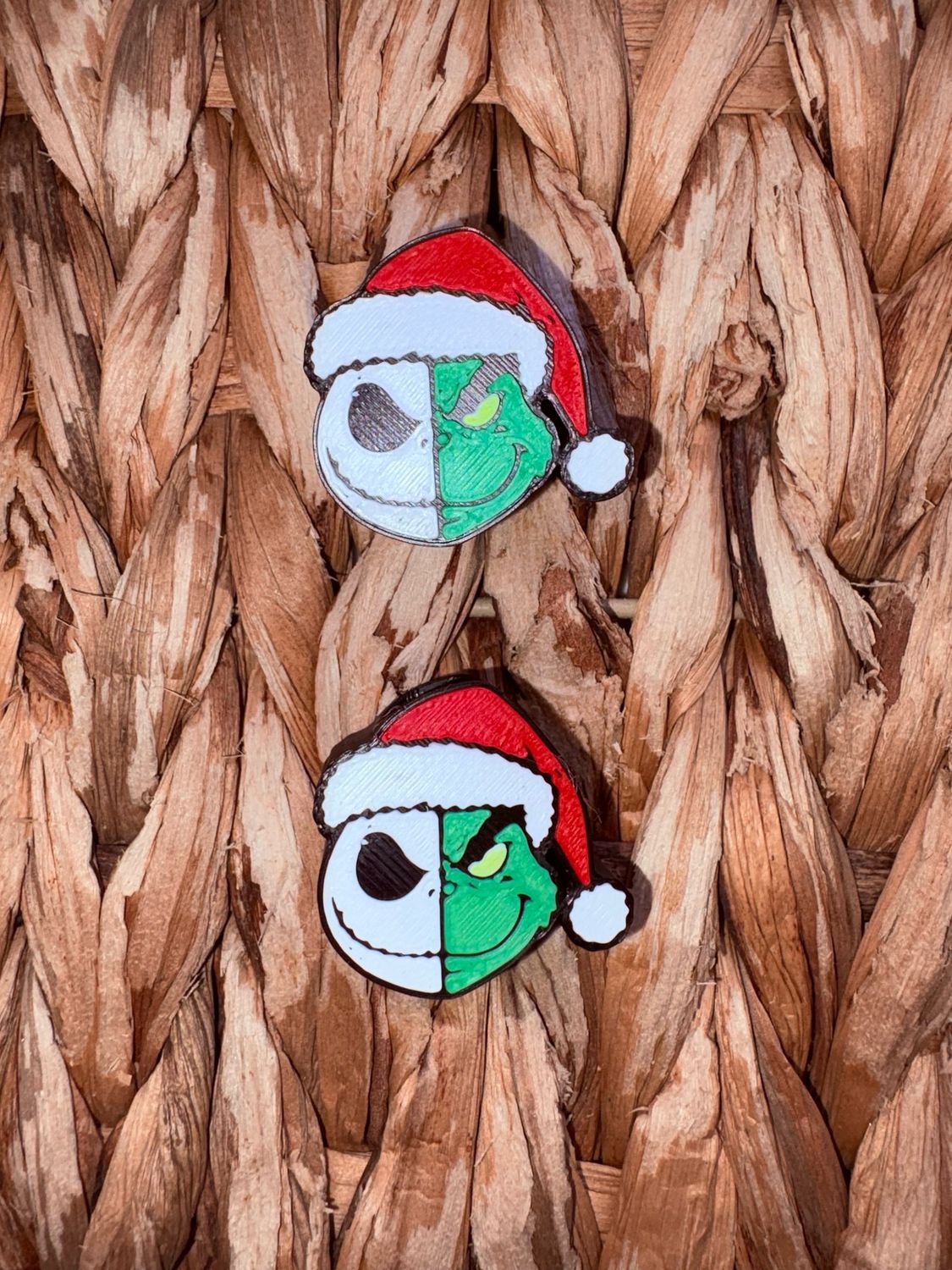 Grinch &amp; Jack 3d Printed Straw Topper
