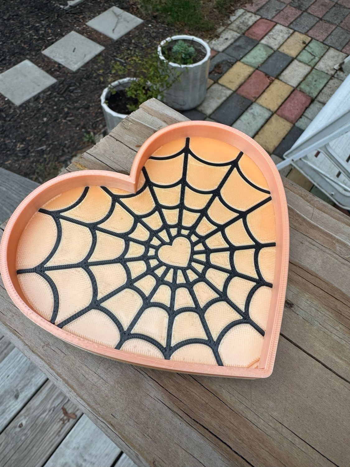 Orange &amp; Yellow Spidey 3d Printed Trinket Tray