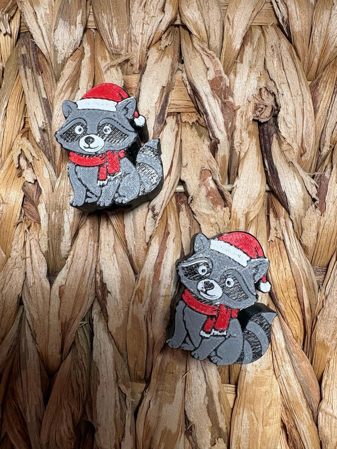 Santa Raccoon 3d Printed Straw Topper