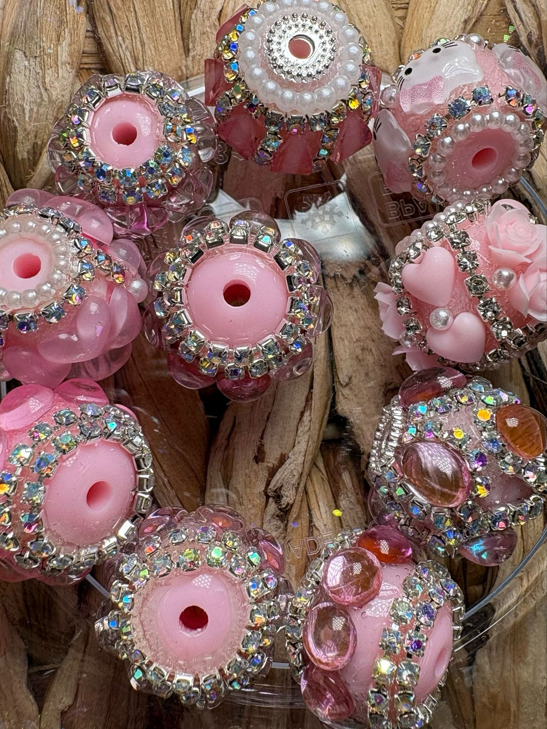 Bulk Bag- Light Pink Fancy Beads-10pc