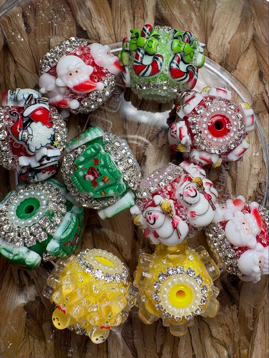 Bulk Bag- Christmas Fancy Beads-10pc