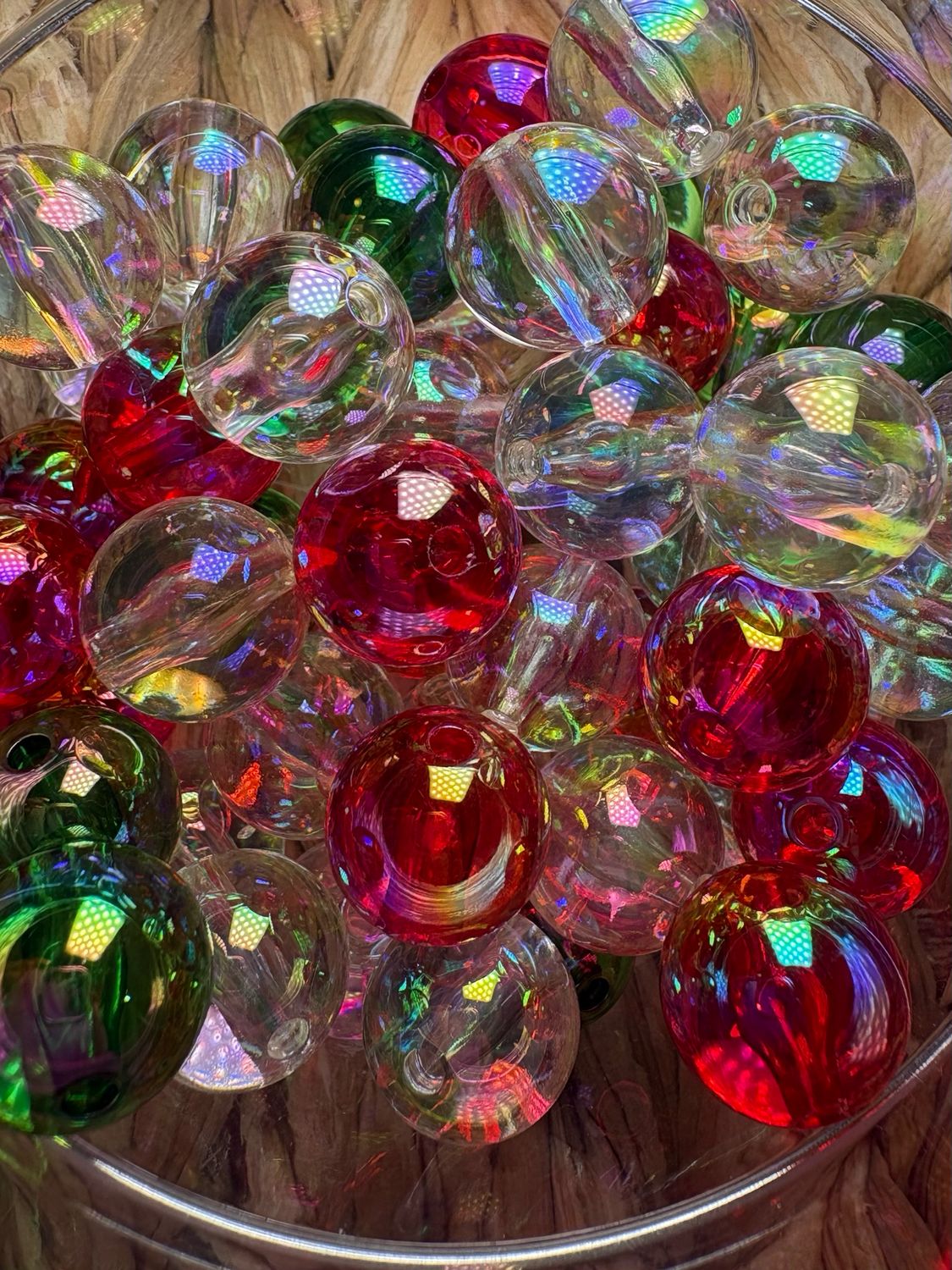 Bulk Bag- 15mm Clear Christmas-50pc