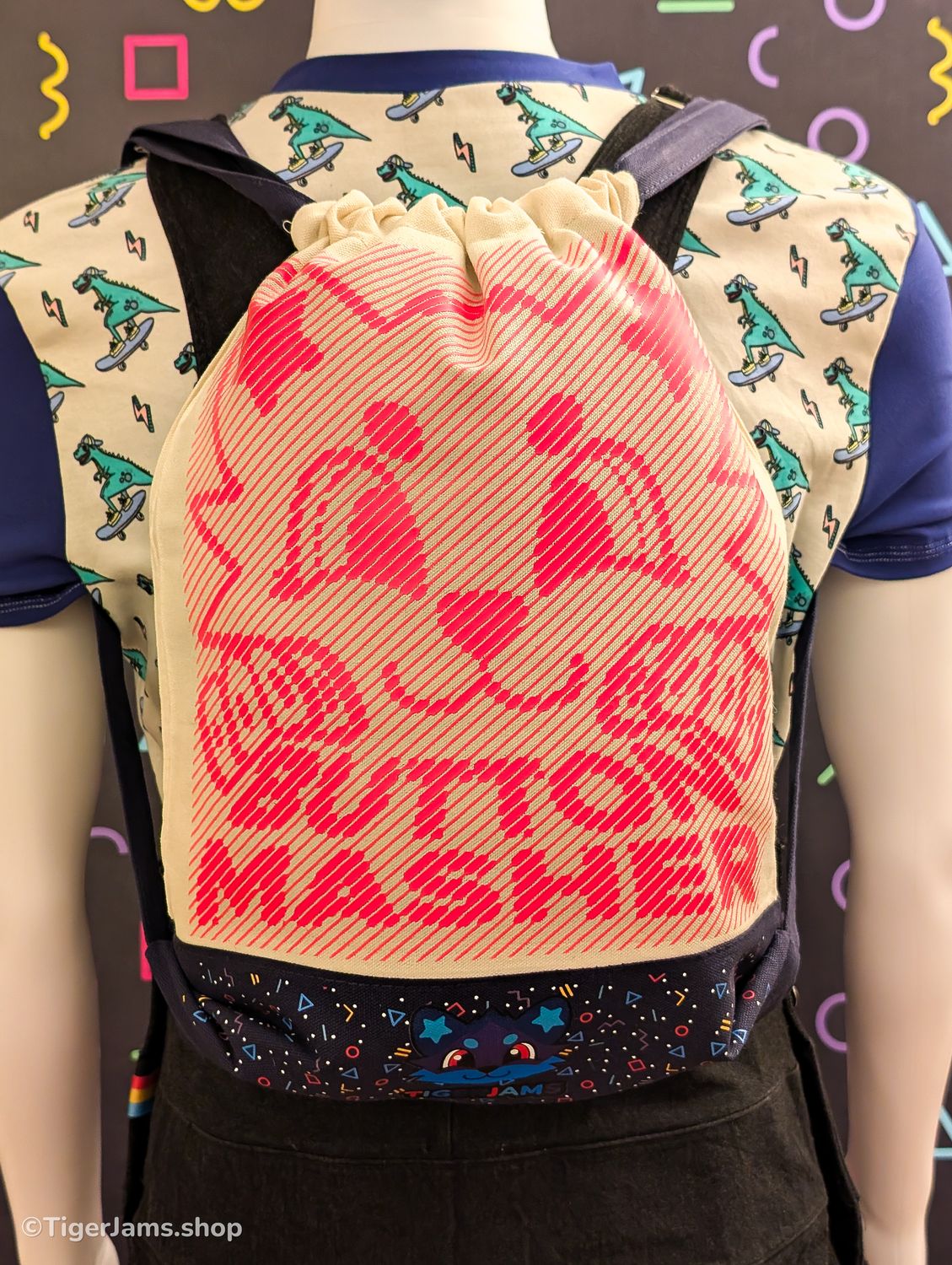 Button Masher Drawstring Canvas Bag