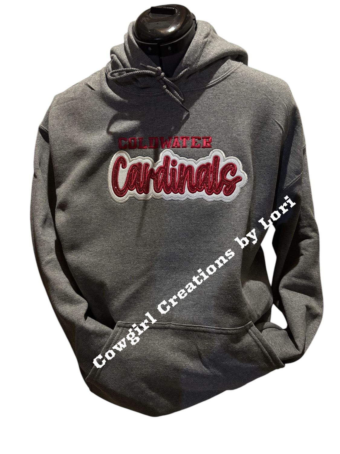 Coldwater Cardinals Glitter Logo Hoodie