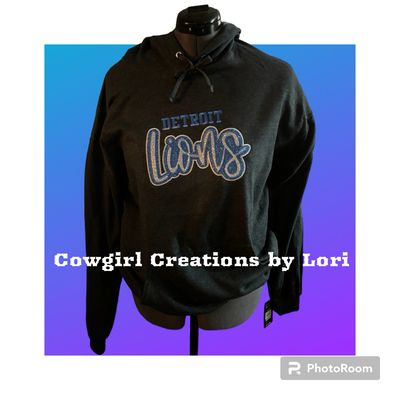 Detroit Lions Glitter Logo Hoodie