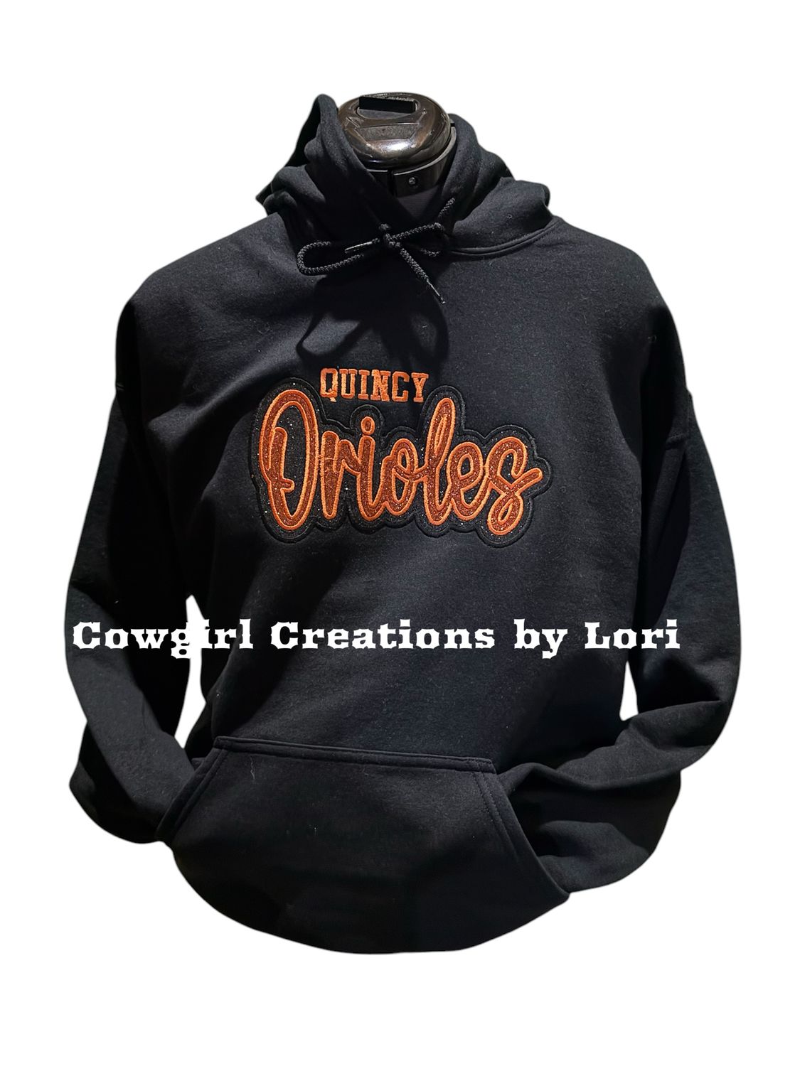 Quincy Orioles Glitter Logo Hoodie