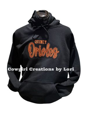 Quincy Orioles Glitter Logo Hoodie