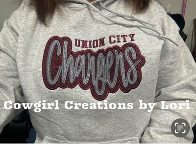 Union City Chargers Glitter Logo Hoodie