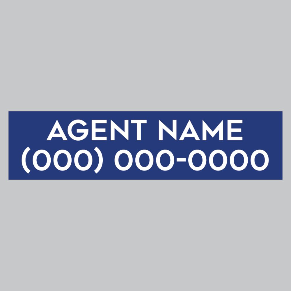 6&quot; x 24&quot; 2-sided Agent sign rider