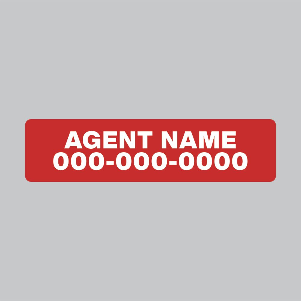 6&quot; x 24&quot; 2-sided Agent sign rider