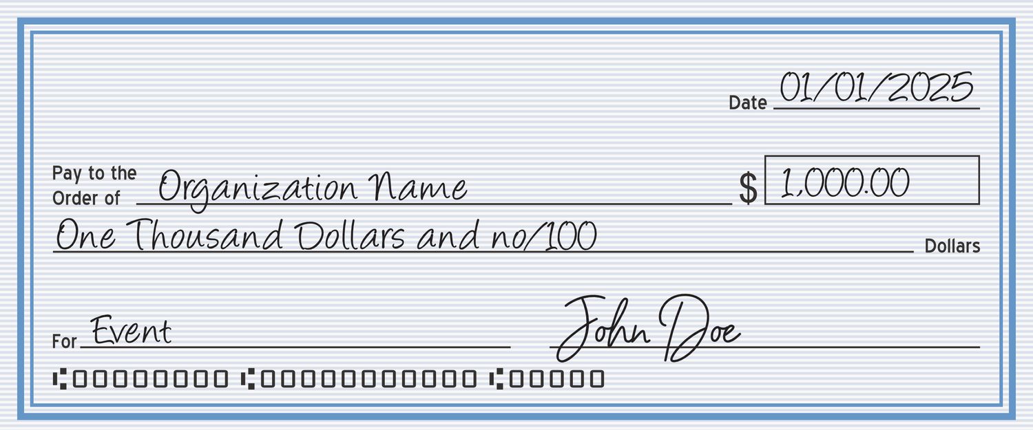 15in x 36in LARGE CHECK