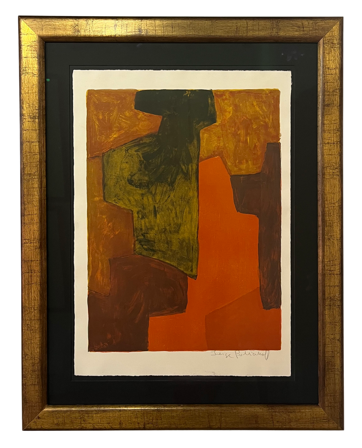 Serge Poliakoff - Composition orange et verte 1964