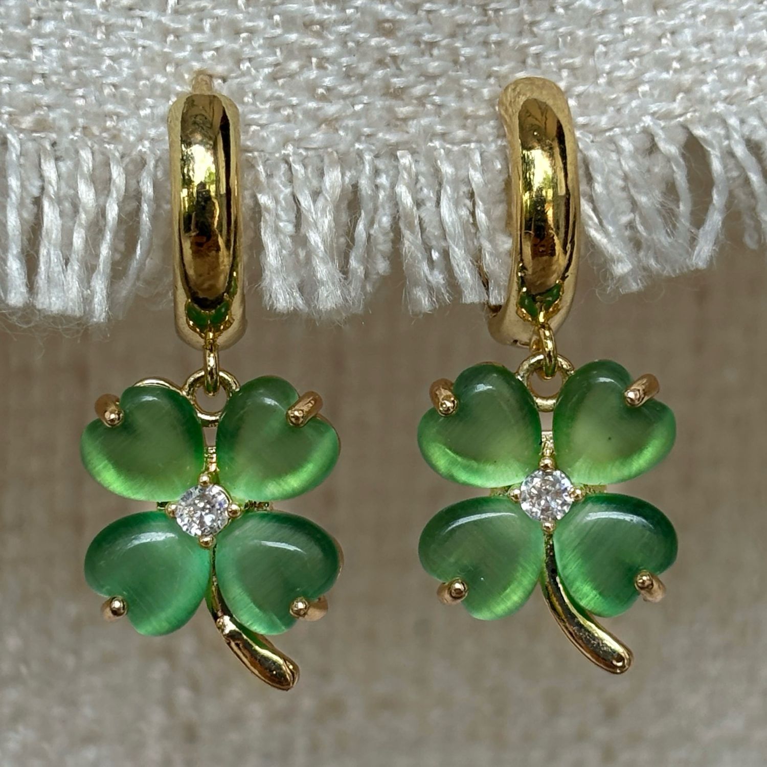 Jade Clover Earrings