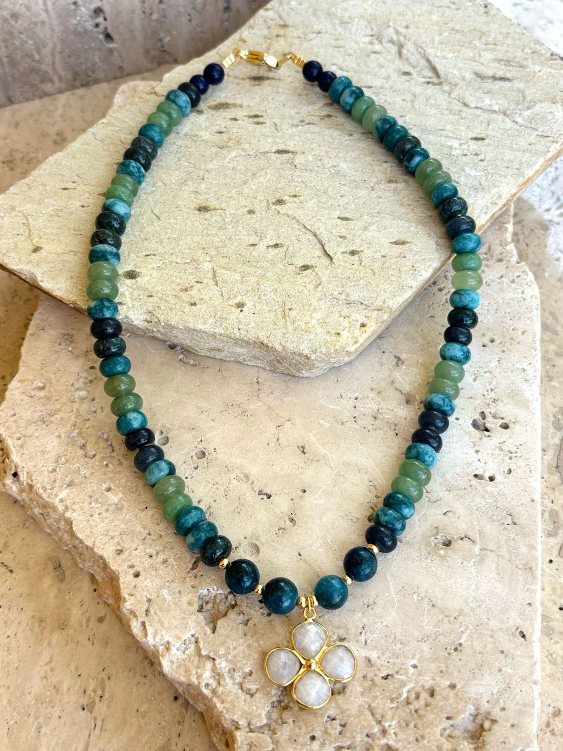 Aqua &amp; Moonstone Clover