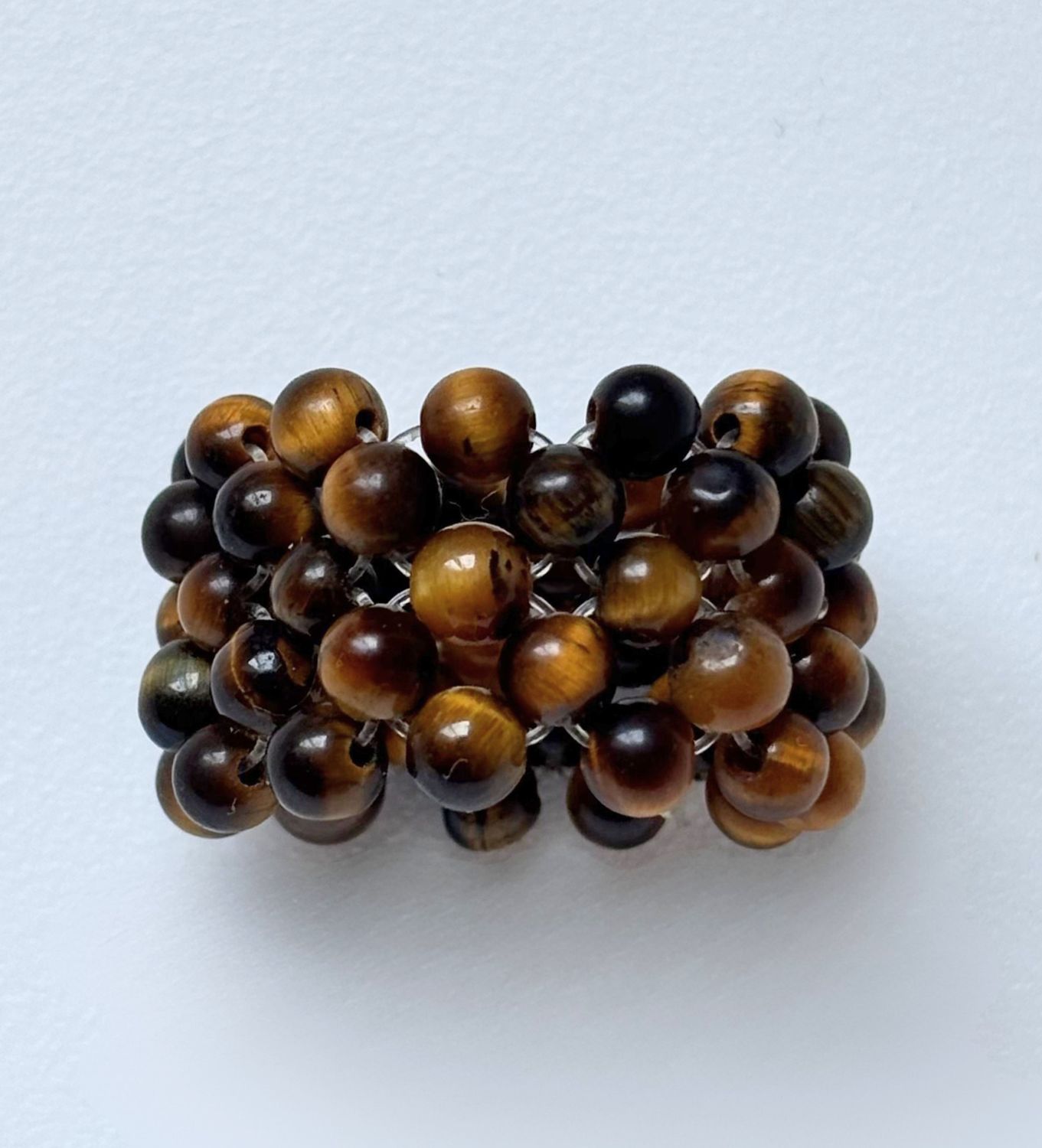 Beaded Ring Tiger Eye
