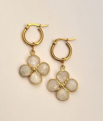 Moonstone Clover Earrings