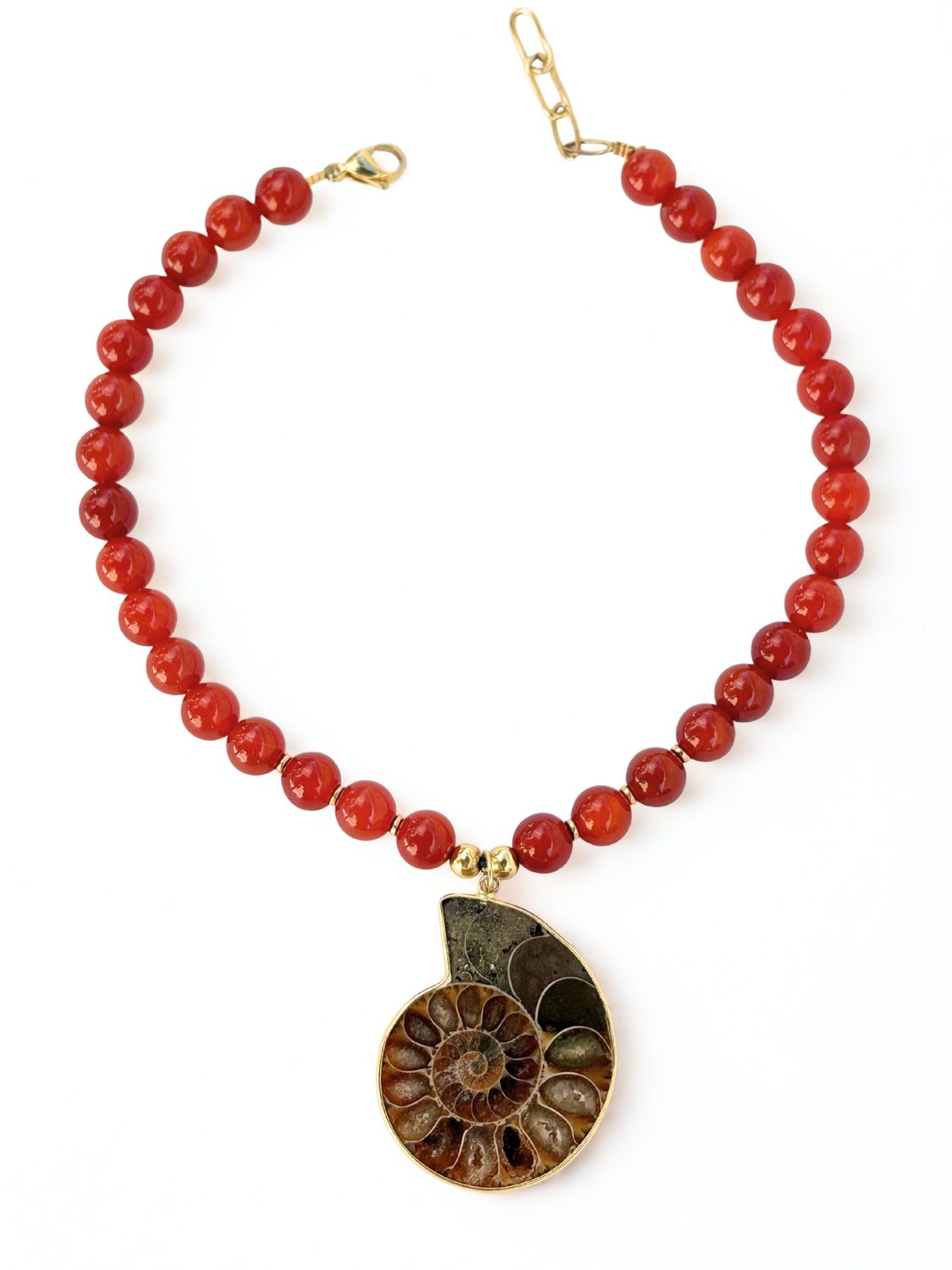 Ammonite Red Cornaline Necklace