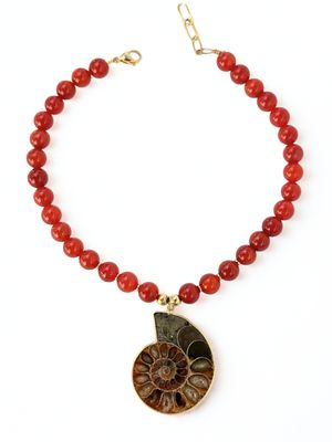 Ammonite Red Cornaline Necklace