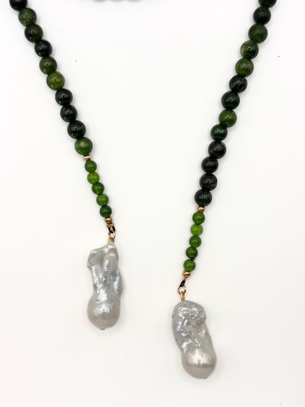Salvia Necklace in Green Agate