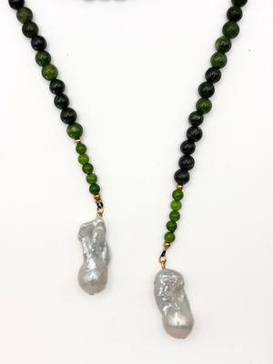 Salvia Necklace in Green Agate