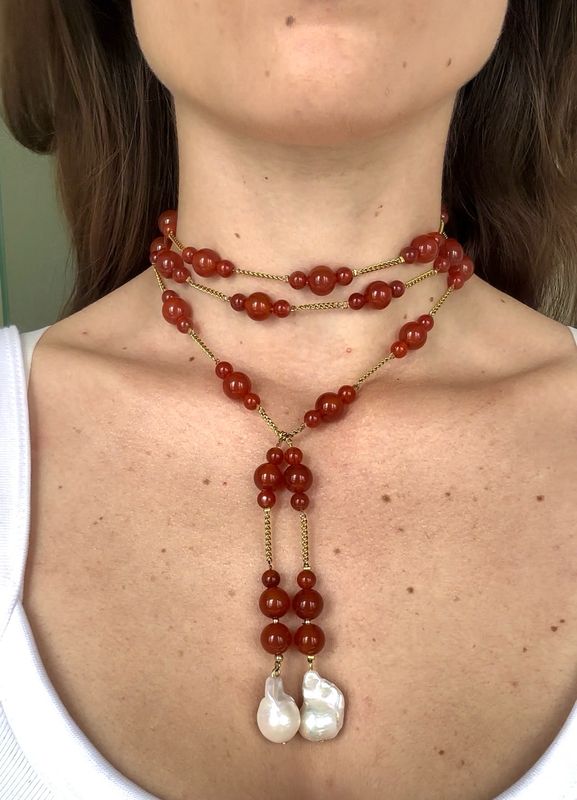 Nodus Necklace Carnelian
