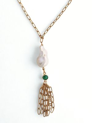 Dahlia Necklace White Pearl