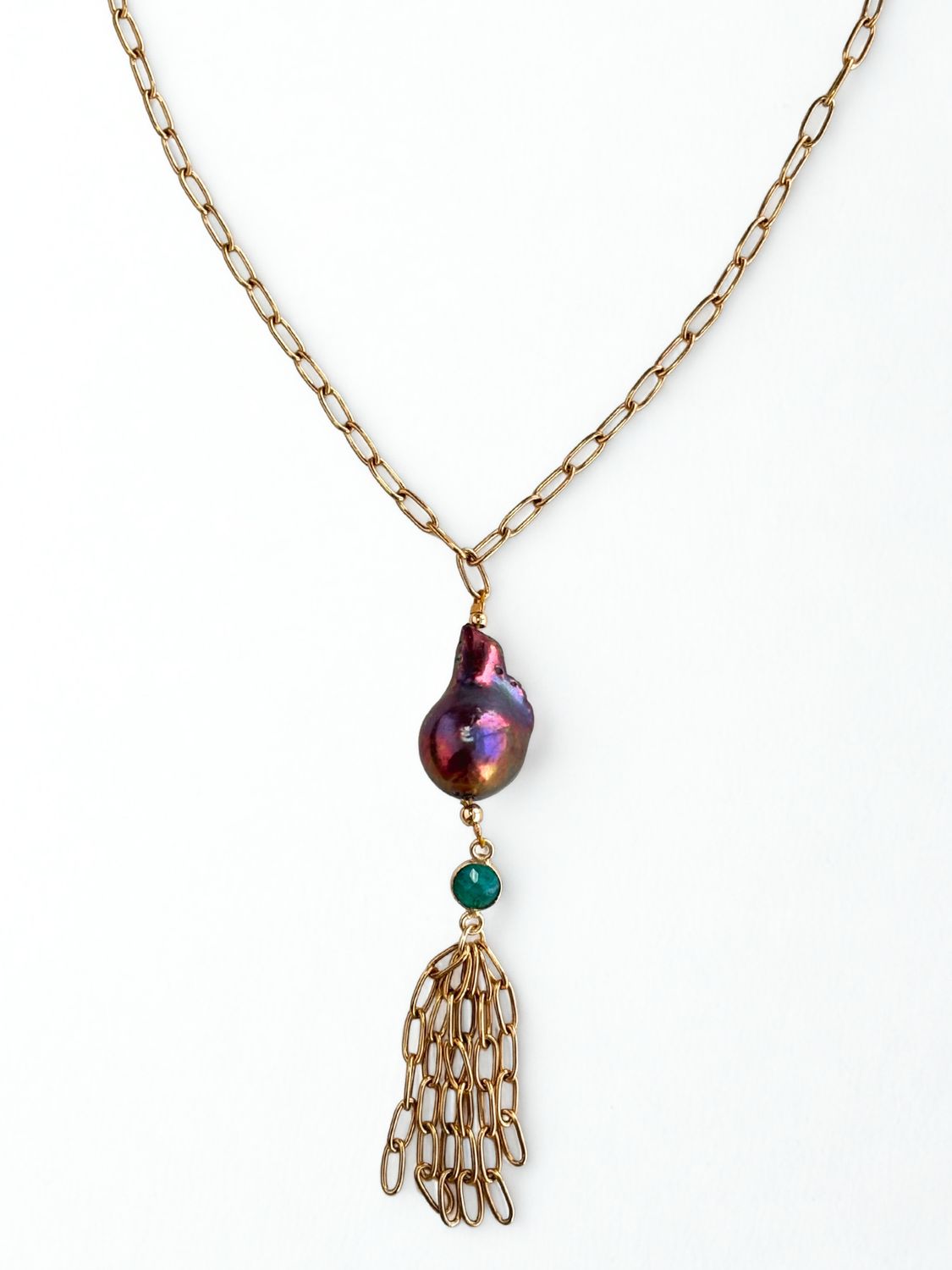 Dahlia Necklace Black Pearl