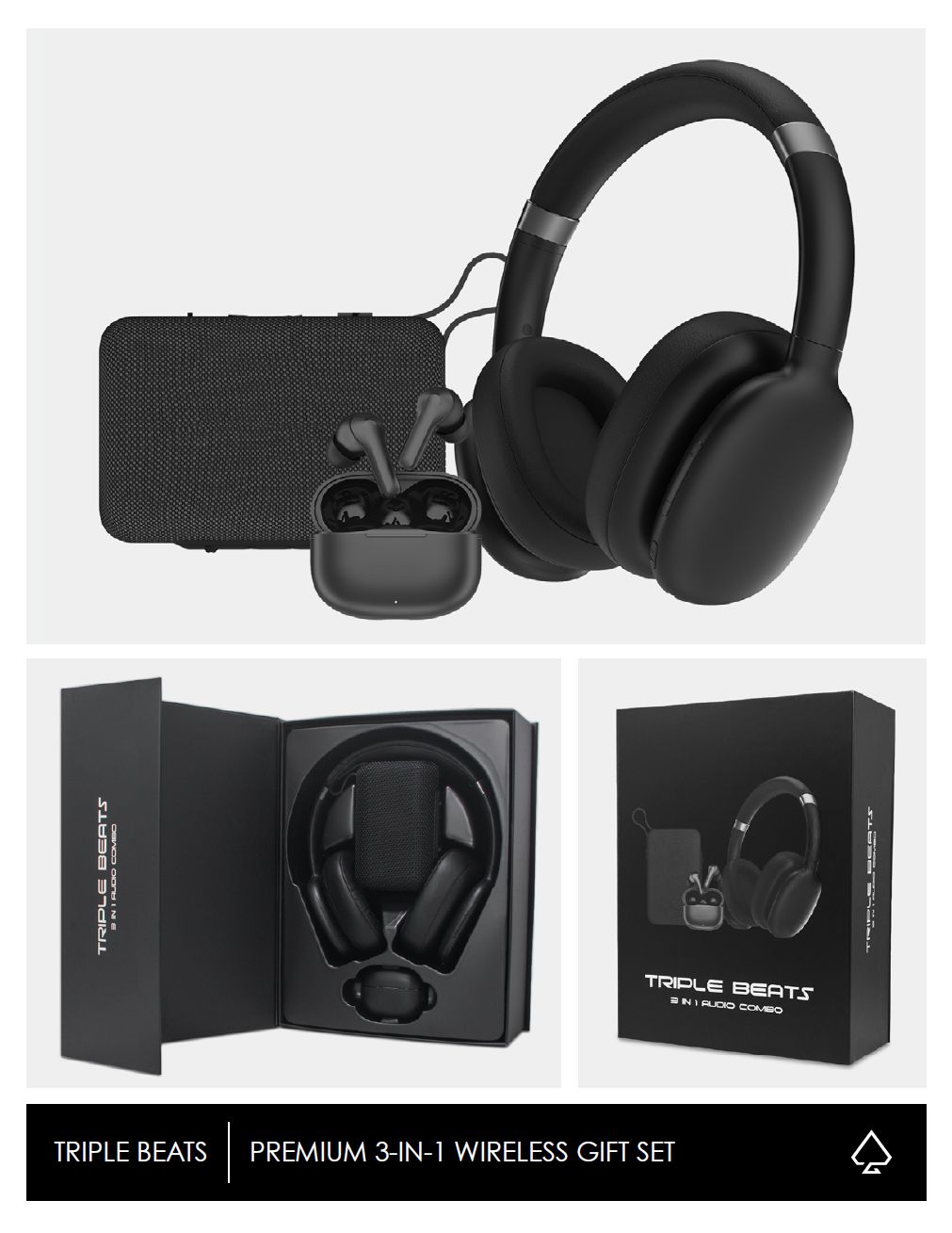 Customizable Digital Print Triple Beats Premium Gift Set