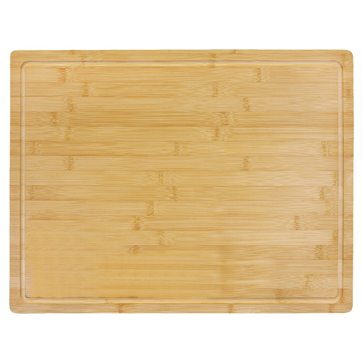 Customizable Laser Engraved 19 3/4" x 15" Bamboo Cutting Board with Drip Ring