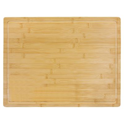 Customizable Laser Engraved 19 3/4" x 15" Bamboo Cutting Board with Drip Ring
