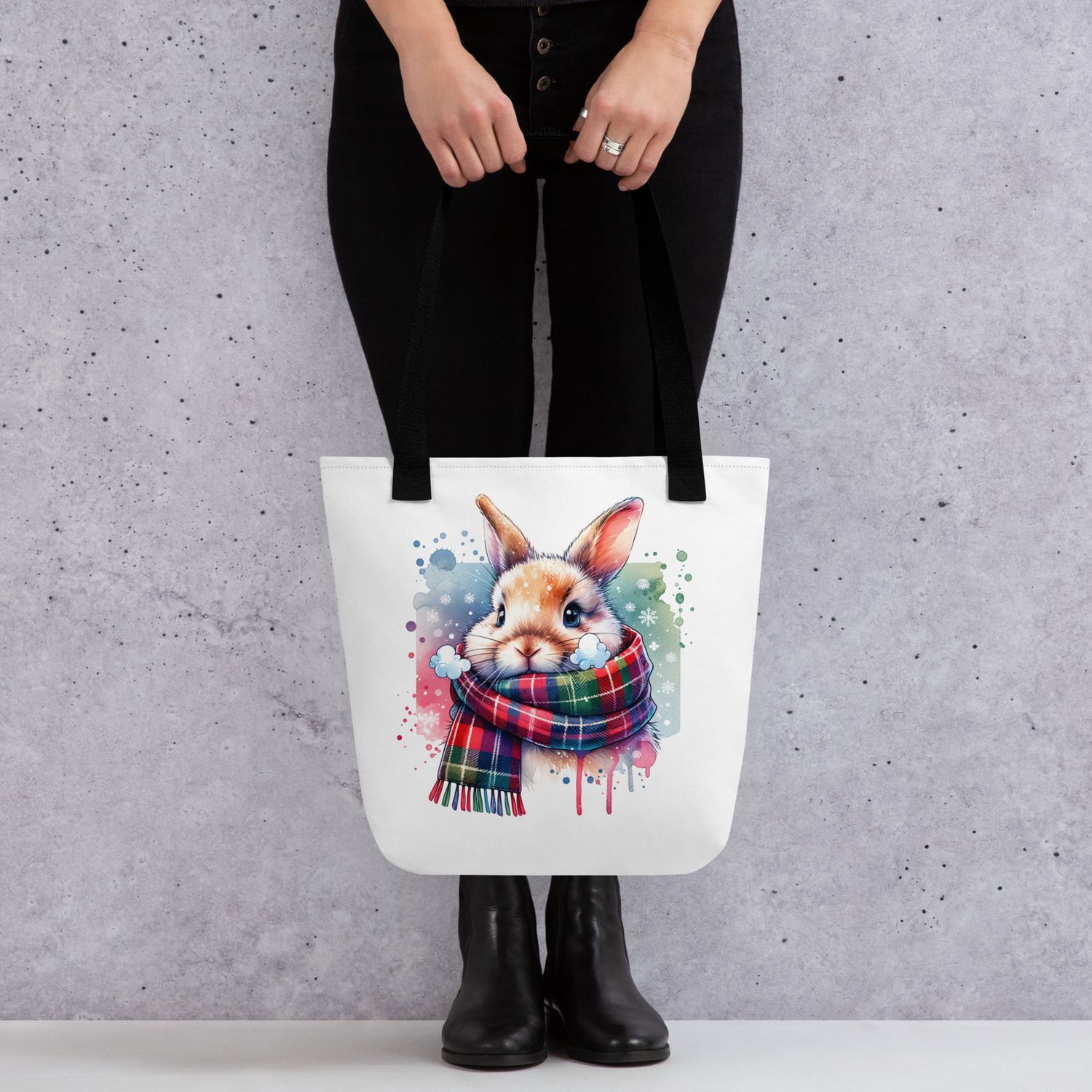 The Winter Rabbit Tote Bag 15&quot;x15&quot;