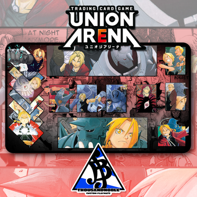 Fullmetal Alchemist Ed &amp; Al Playmat – Premium Stitched Edge Gaming Mat