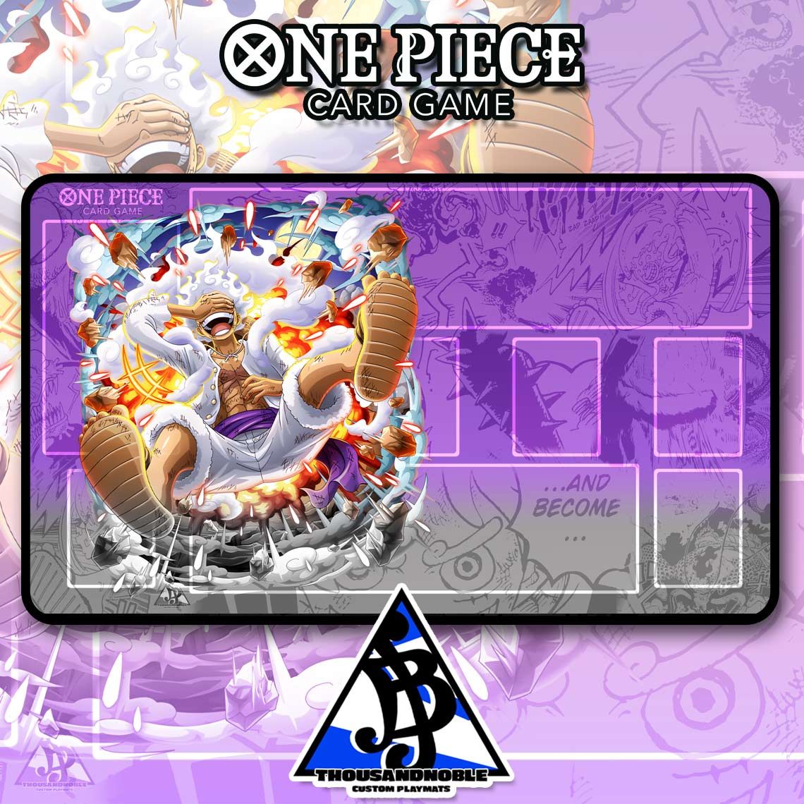 Awakened Chaos – Gear 5 Luffy Purple-Black Premium Playmat
