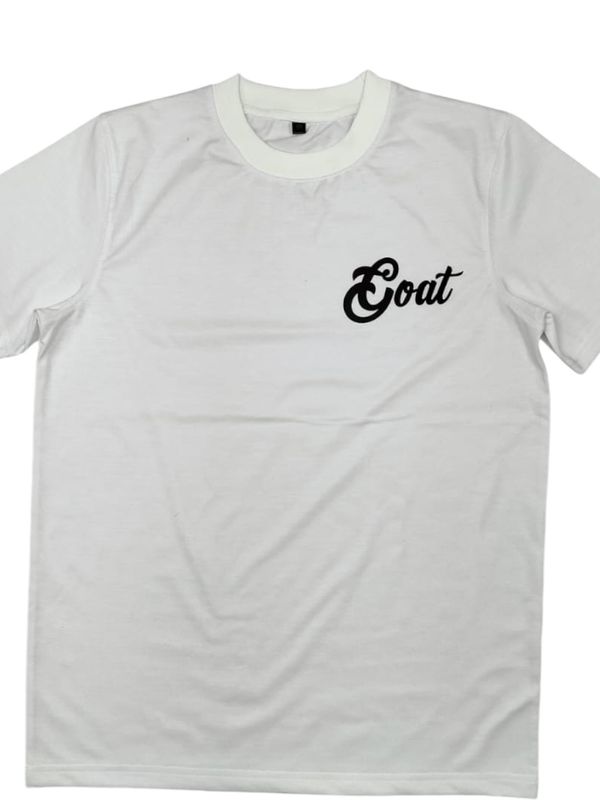 GOAT script tee white