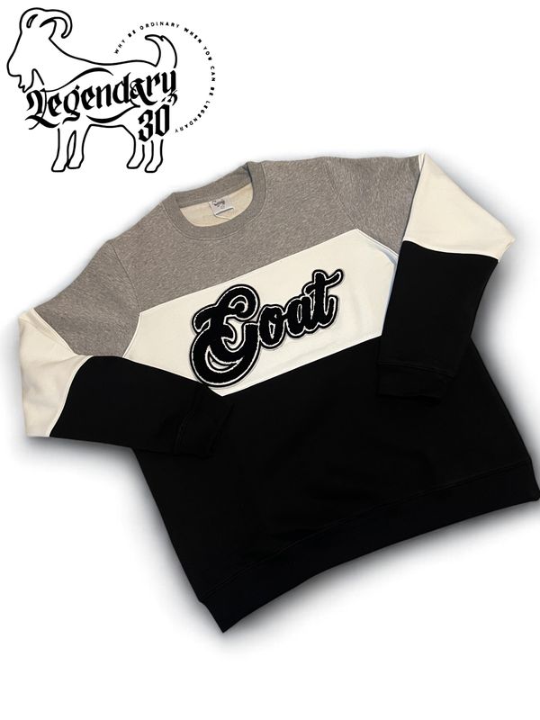GOAT SCRIPT TRI-COLOR SWEATSHIRT