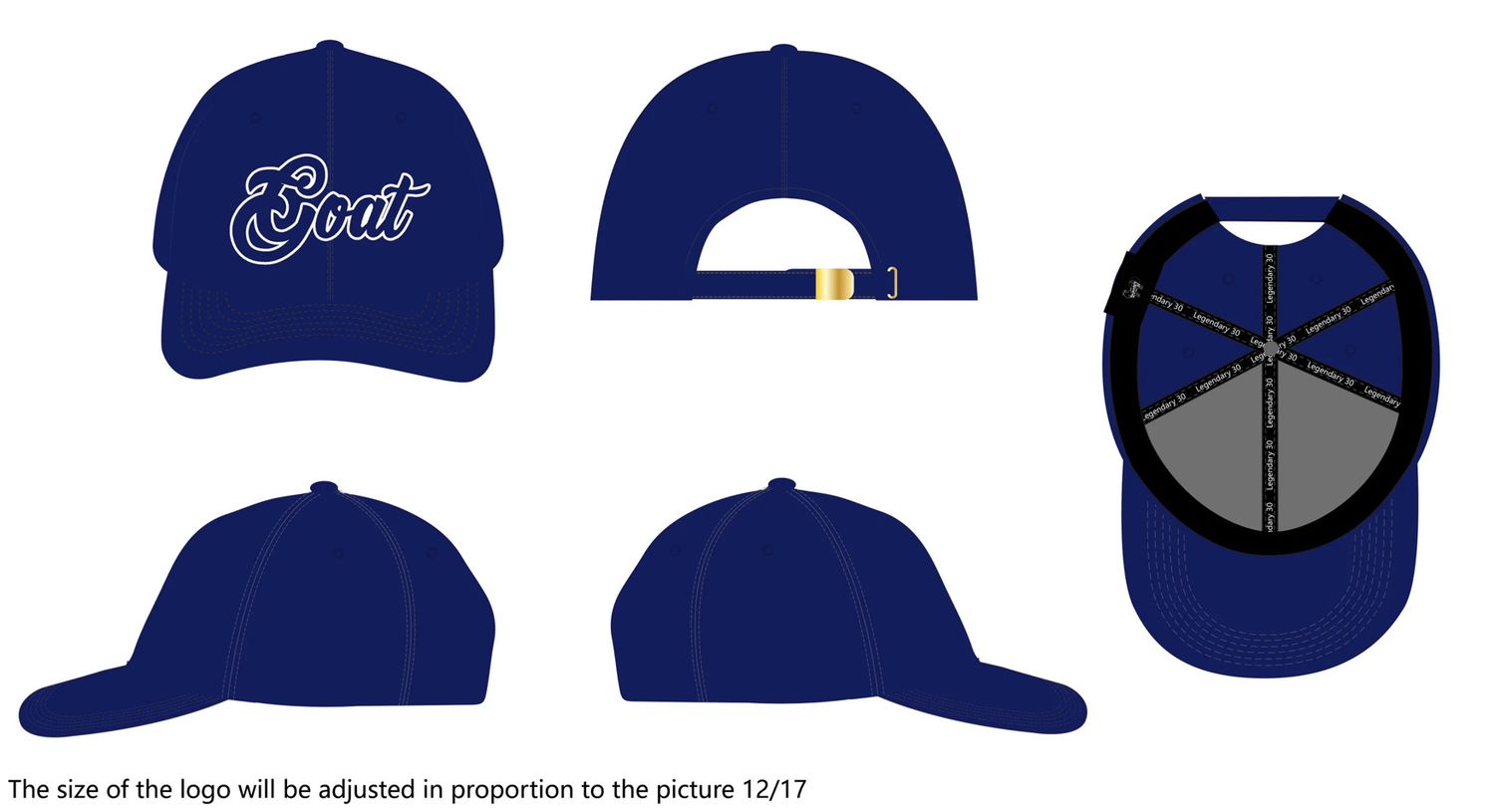 3D GOAT DAD HAT BLUE